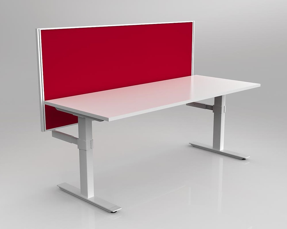 Agile Fixed Height Workstation - rectangle leg - with Studio 50 Screen